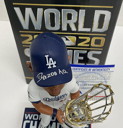 BRUSDAR GRATEROL DODGERS SIGNED 2020 WS FOCO BOBBLEHEAD "BAZOOKA" PSA 1C13569