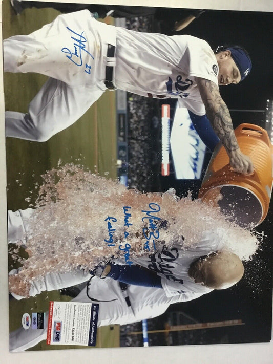 MATT BEATY ALEX VERDUGO DODGERS SIGNED 16X20 PHOTO PSA "WHAT A GREAT FEELING" B