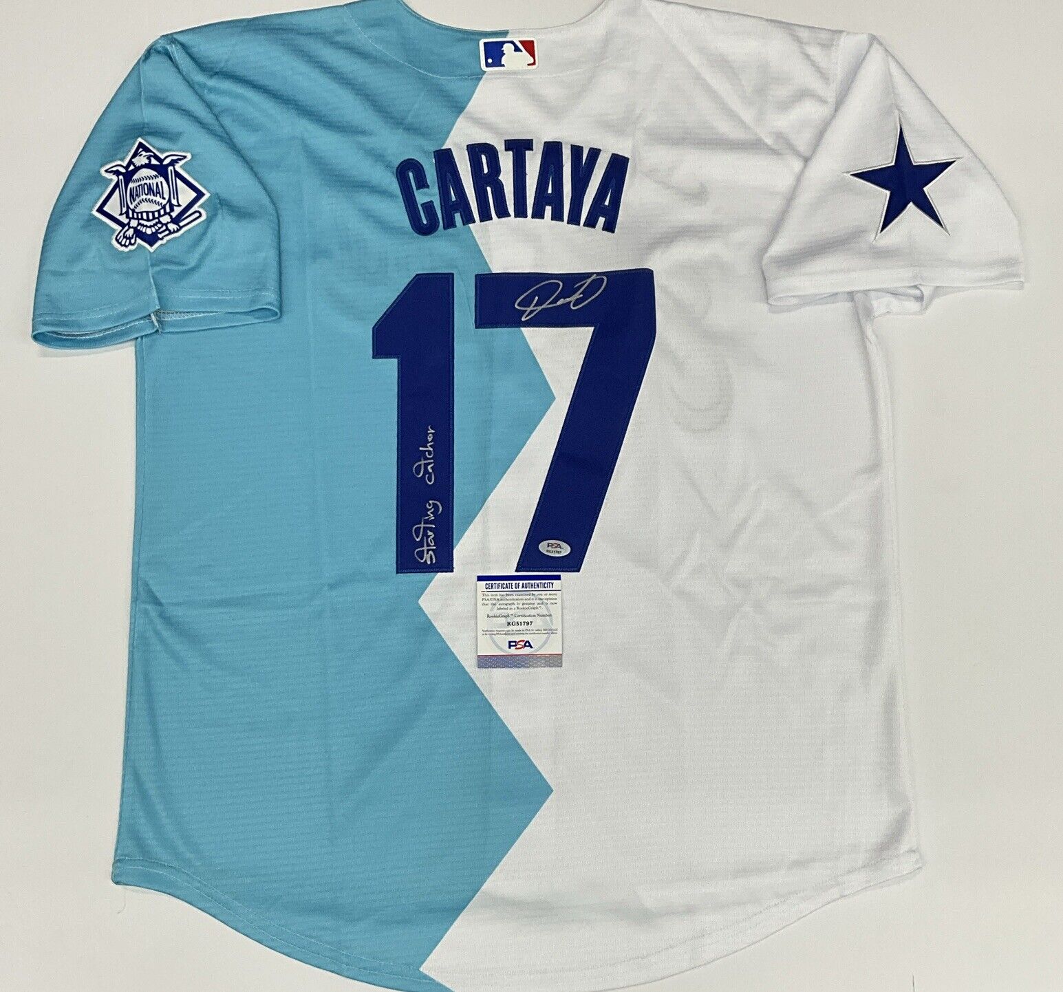 DIEGO CARTAYA DODGER SIGNED 22 FUTURES GAME JERSEY STARTING CATCHER PSA RG51797