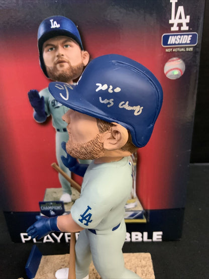 MAX MUNCY DODGERS SIGNED CHAMPIONSHIP BOBBLEHEAD "2020 WS CHAMPS" PSA 1C01940