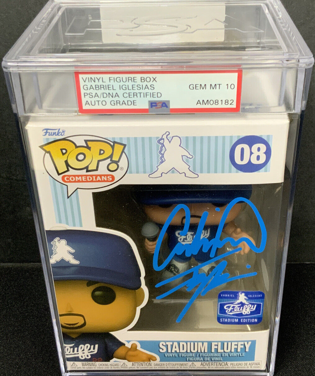 GABRIEL IGLESIAS SIGNED "STADIUM FLUFFY" FUNKO POP 08 PSA GEM MT 10 AUTO AM08182