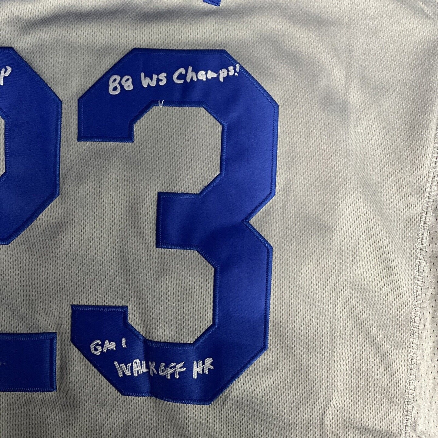 KIRK GIBSON SIGNED DODGERS 88 WS JERSEY  "GM 1 WALKOFF HR, 88 NL MVP BAS WN40747