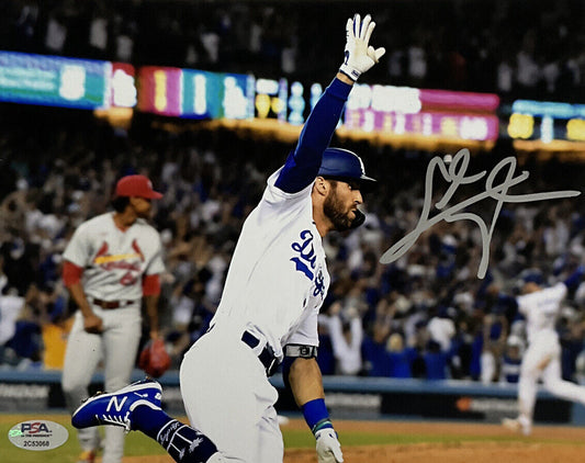 CHRIS TAYLOR DODGERS SIGNED 8X10 2021 WILD CARD WALK OFF HOME RUN PHOTO PSA ITP