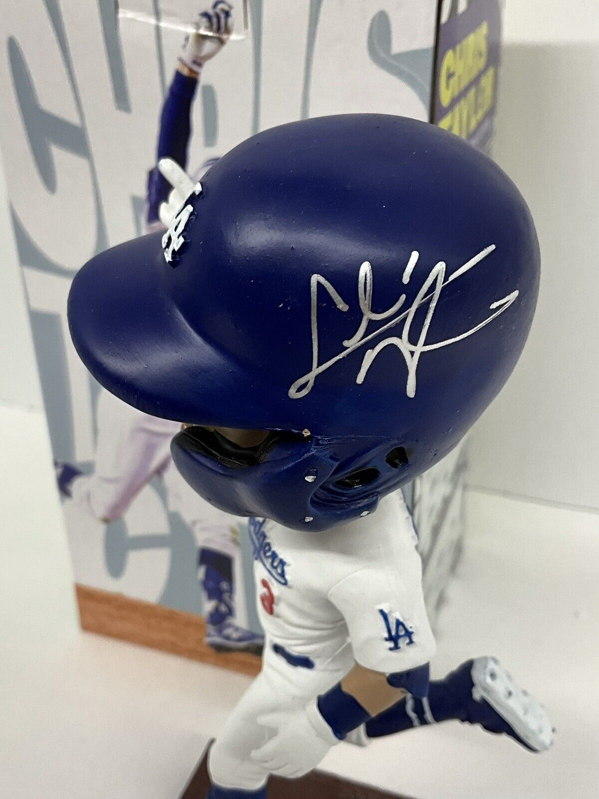 CHRIS TAYLOR SIGNED DODGERS 2022 SGA BOBBLEHEAD "WILDCARD WALKOFF" PSA 2C53560