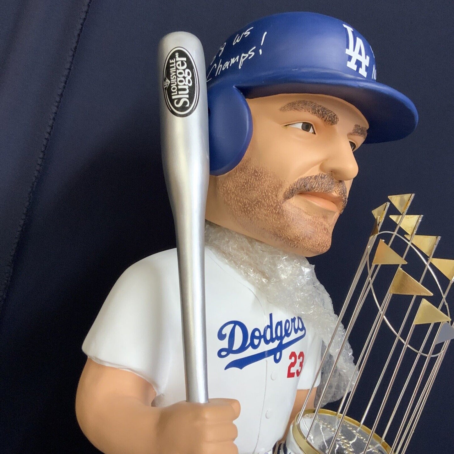 4/10 KIRK GIBSON SIGNED DODGERS 1988 EXCLUSIVE 3FT BOBBLEHEAD 3 INSCRIPTIONS BAS