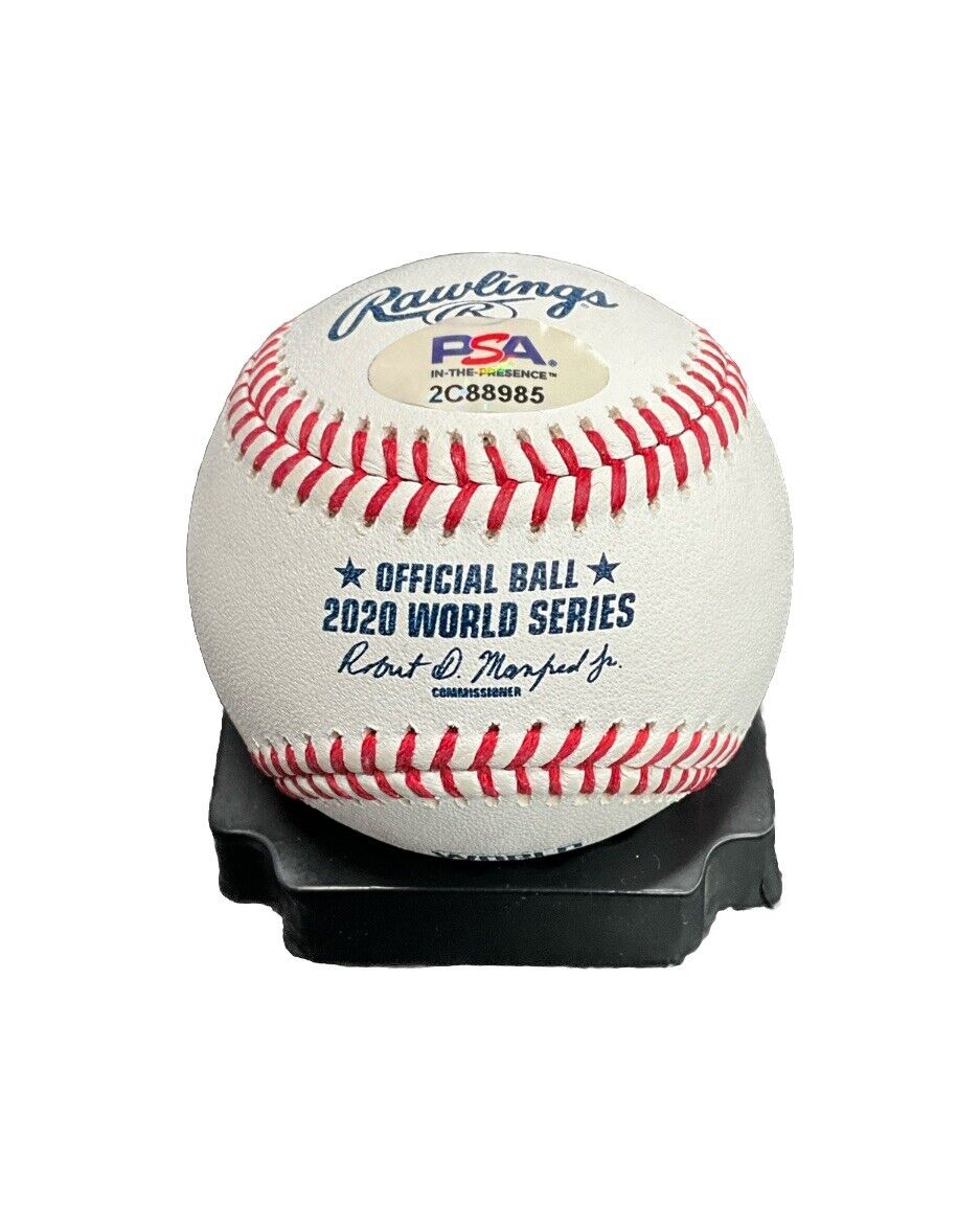 JOE KELLY DODGERS WS CHAMPION SIGNED 2020 WORLD SERIES BASEBALL PSA WITNESS