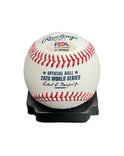 JOE KELLY DODGERS WS CHAMPION SIGNED 2020 WORLD SERIES BASEBALL PSA WITNESS