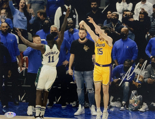 AUSTIN REAVES LOS ANGELES LAKERS SIGNED 11X14 SHOOTING PHOTO PSA ROOKIEGRAPH ITP