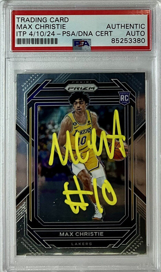 MAX CHRISTIE SIGNED LAKERS PANINI PRIZM #270 ROOKIE RC PSA SLABBED ITP 85253380