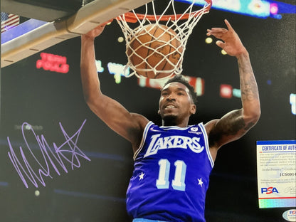 MALIK MONK LAKERS SIGNED 11x14 DUNK PURPLE JERSEY PHOTO PSA ITP AUTHENTICATED