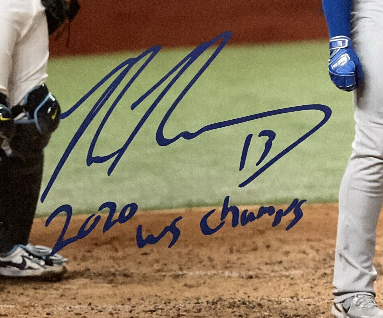 MAX MUNCY SIGNED 22X26 CANVAS "2020 WS CHAMPS, GAME 5 SOLO BOMB" INS PSA 1C89619