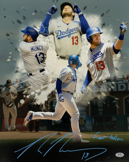 MAX MUNCY DODGERS SIGNED 16X20 GIANT KILLER PHOTO EDIT "GIANT KILLER " PSA ITP