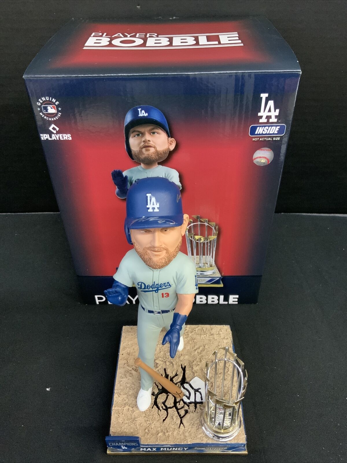 MAX MUNCY DODGERS SIGNED FOCO CHAMPIONSHIP BOBBLEHEAD "GAME 5 BOMB" PSA 9A99280