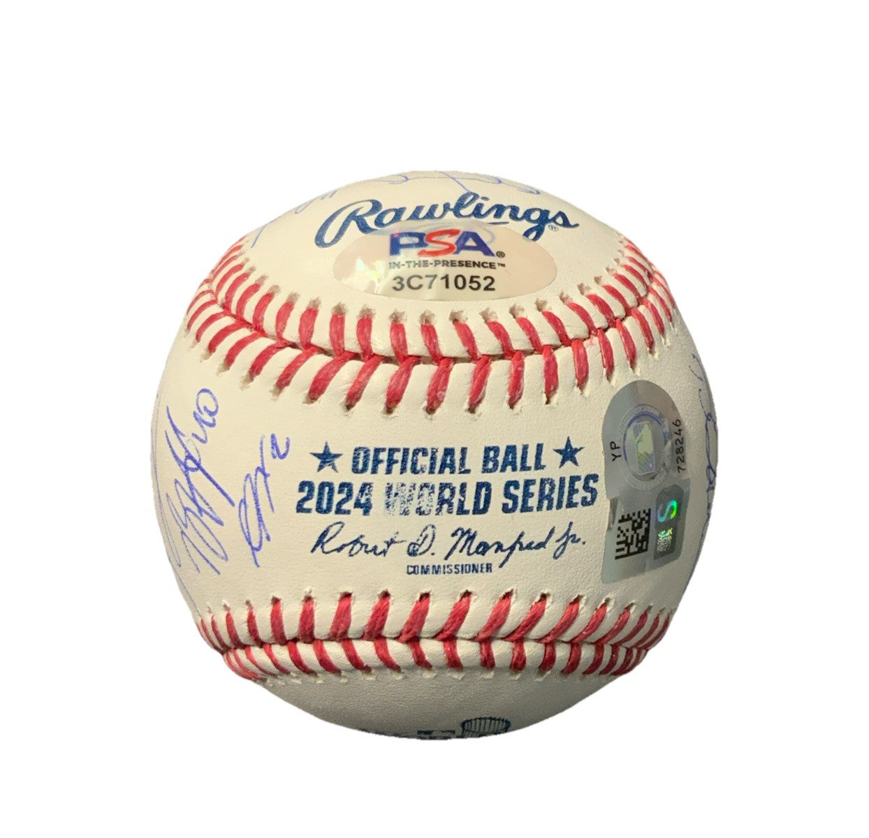 DODGERS SIGNED 2024 WORLD SERIES BALL 21 AUTOS FREEMAN TEO MUNCY BUEHLER PSA 052