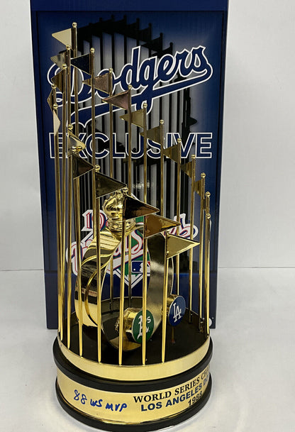 OREL HERSHISER SIGNED DODGERS 12" 1988 WORLD SERIES TROPHY 88 WS MVP PSA 9A20788