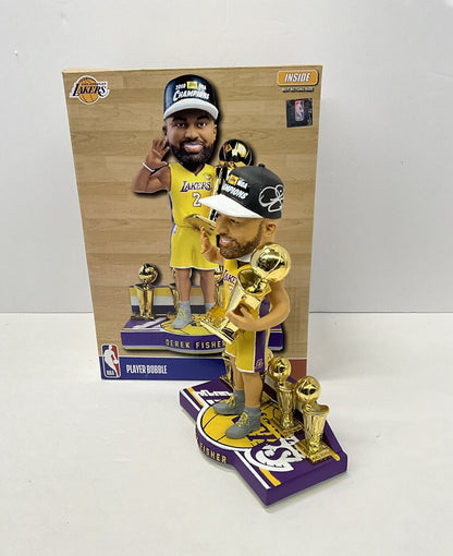 DEREK FISHER SIGNED LAKERS 5X CHAMPION LIMITED #/360 FOCO BOBBLEHEAD BAS W128230