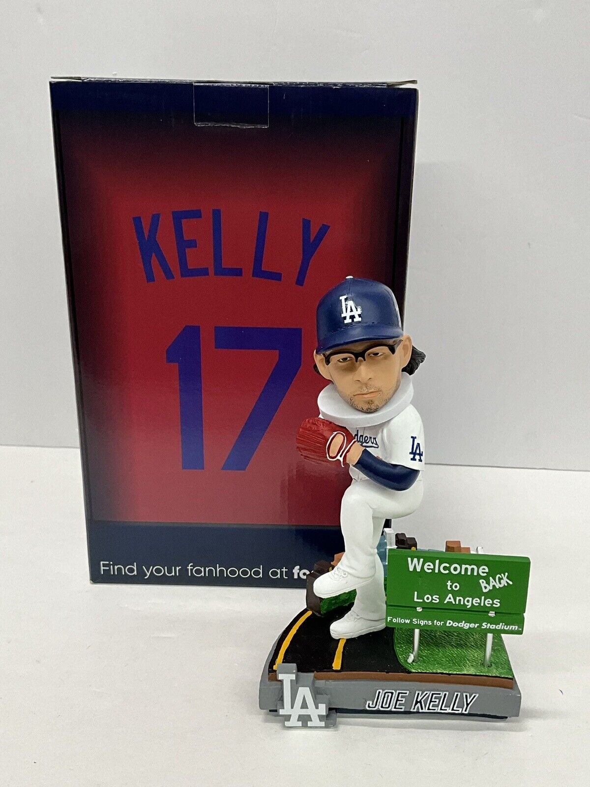 JOE KELLY SIGNED WELCOME BACK TO LA DODGERS FOCO /72 BOBBLEHEAD PSA 3C13435