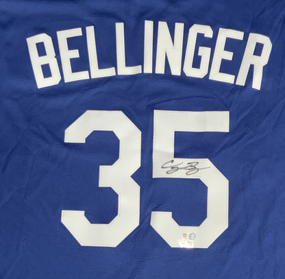 CODY BELLINGER DODGERS 2020 CHAMP SIGNED CITY CONNECT BLUE JERSEY MLB VT102661