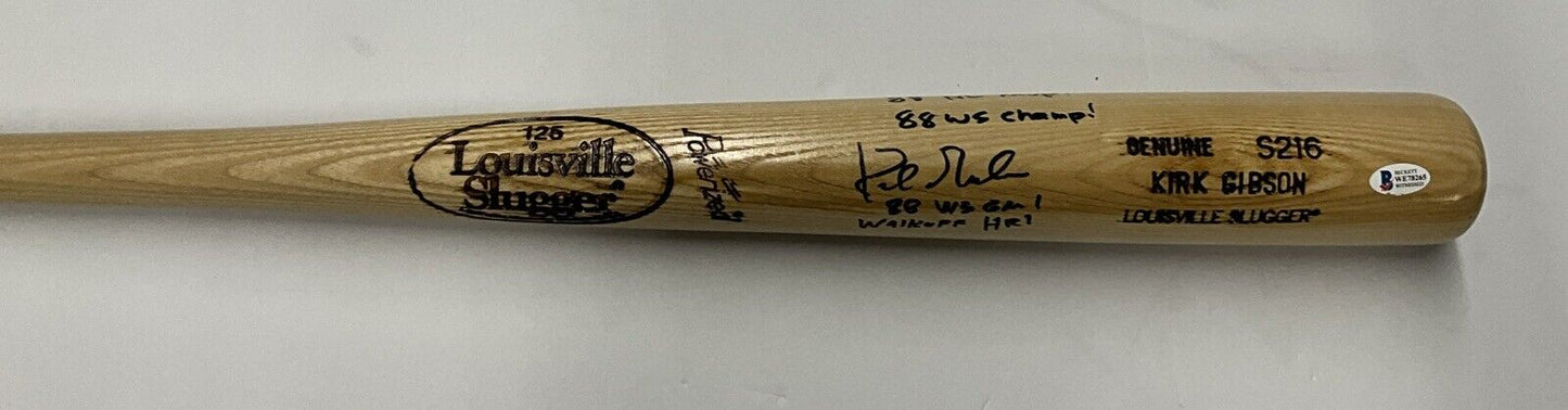 DODGERS KIRK GIBSON SIGNED LOUISVILLE GAME MODEL BAT 3 INSCRIPTIONS" BAS WE78265