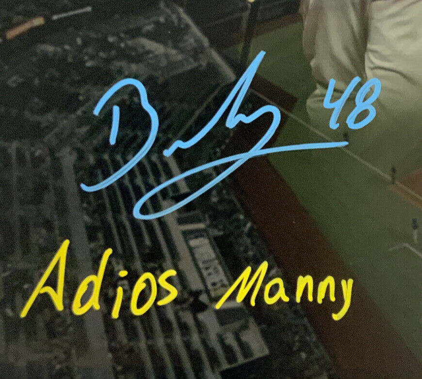 BRUSDAR GRATEROL DODGERS SIGNED 16X20 WITH MACHADO "ADIOS MANNY" PHOTO EDIT PSA