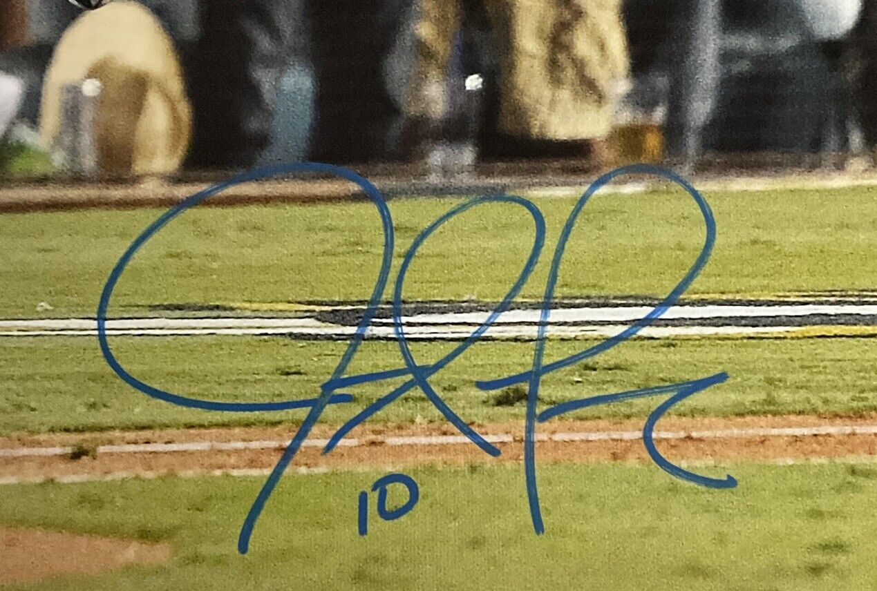 JUSTIN TURNER DODGERS SIGNED 22X27 2017 NLCS WALKOFF HOME RUN CANVAS PSA 9A99837
