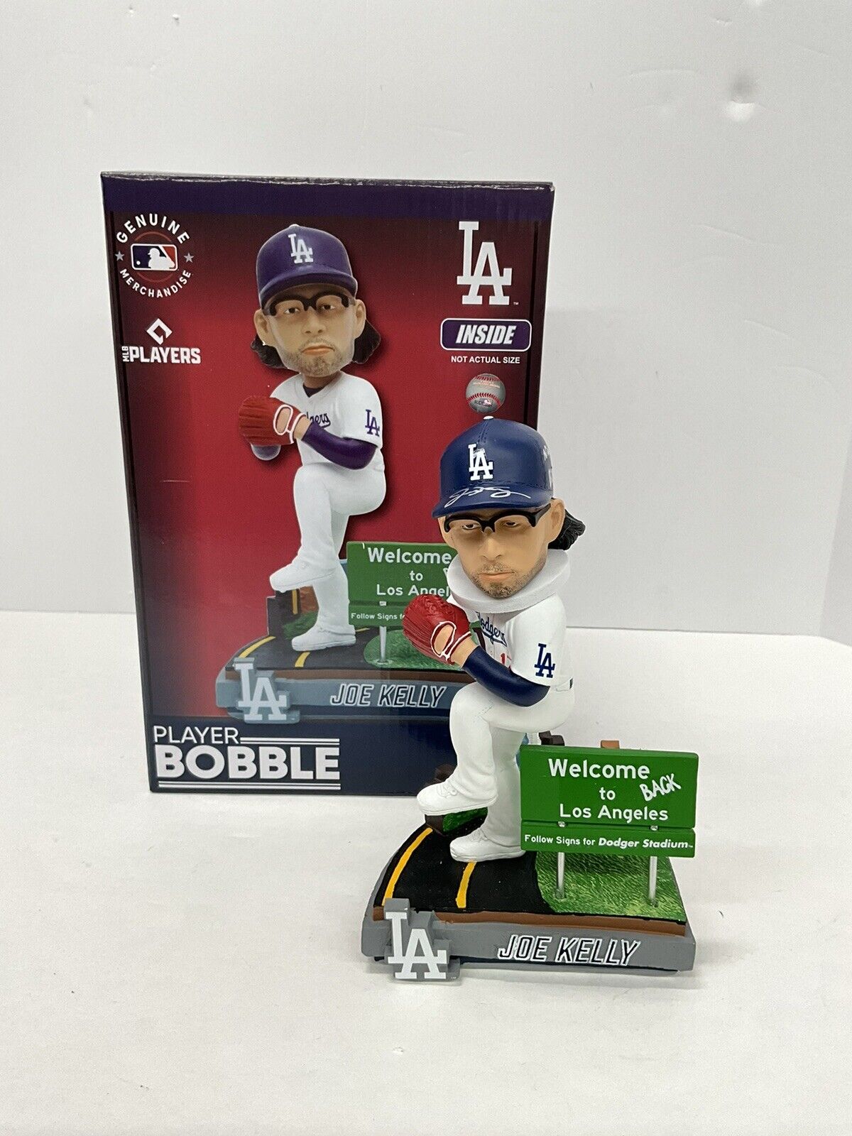 JOE KELLY SIGNED WELCOME BACK TO LA BOBBLEHEAD "NICE SWING BITCH"  PSA 3C13429