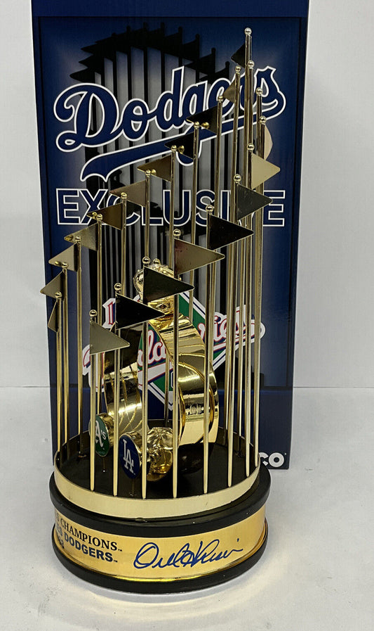 OREL HERSHISER 88 WS MVP SIGNED DODGERS 12" 1988 WORLD SERIES TROPHY PSA 9A20762