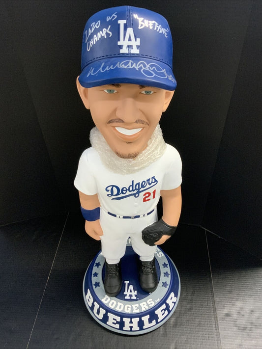 WALKER ANTHONY BUEHLER DODGERS SIGNED 3FT BOBBLEHEAD 2020 WS CHAMPS BUETANE