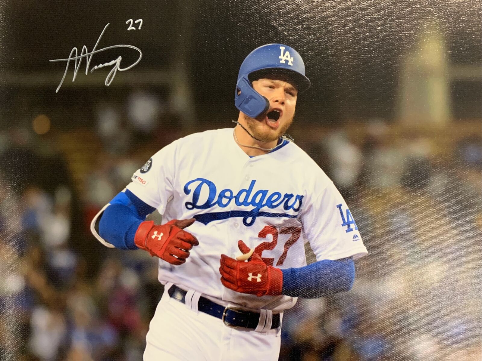 DODGERS MEXICO PHENOM ALEX VERDUGO SIGNED 18X22 UNFRAMED CANVAS PSA AF70618