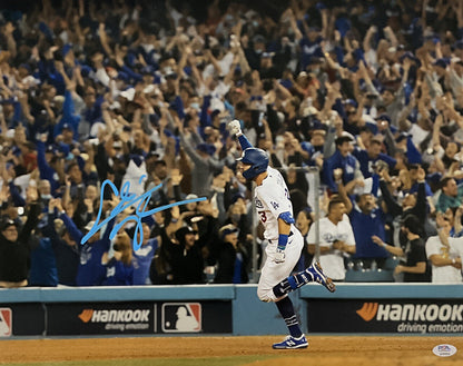 CHRIS TAYLOR DODGERS SIGNED 16X20 2021 WILDCARD WALKOFF HR FIST UP PHOTO PSA