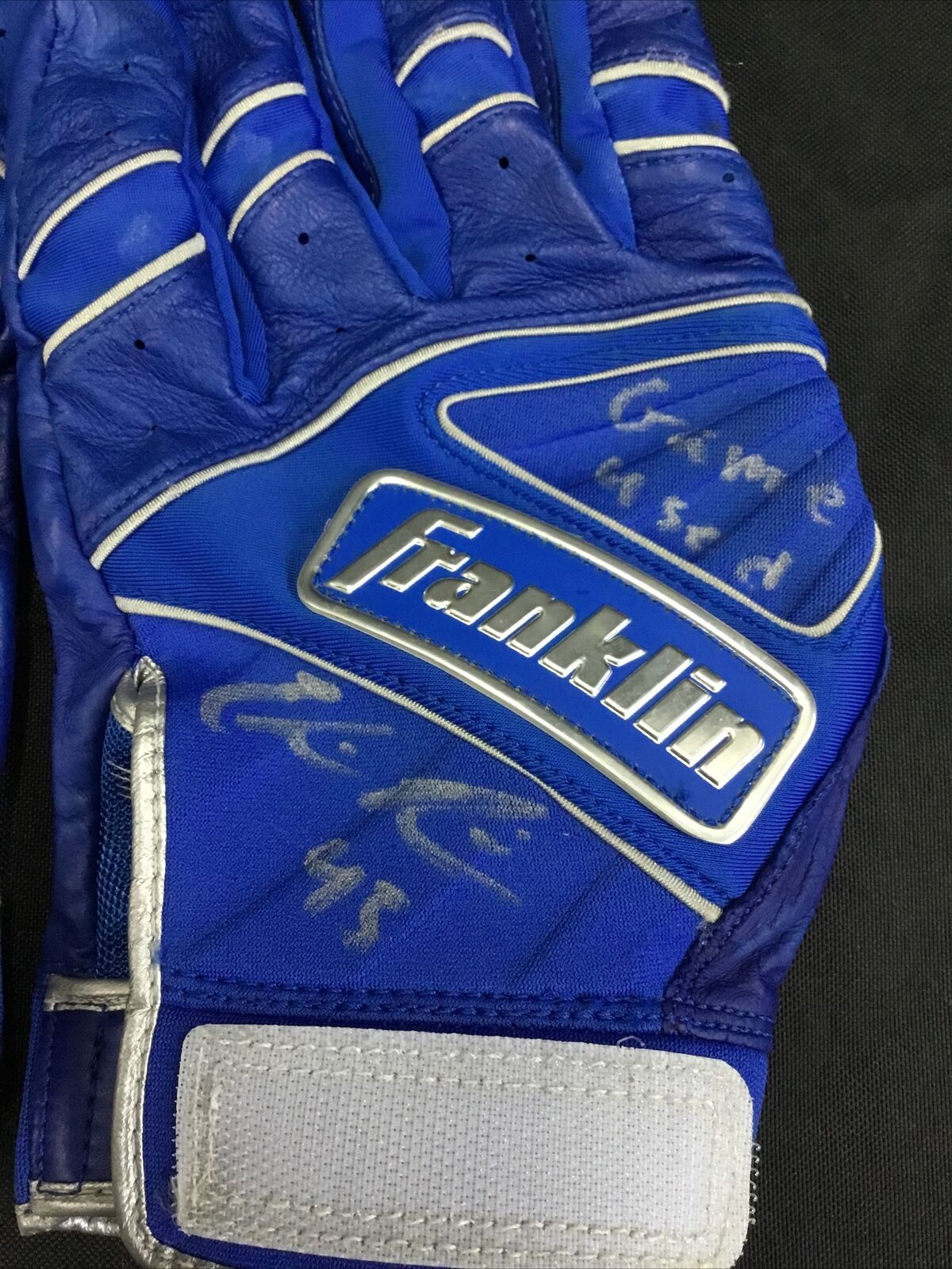 EDWIN RIOS DODGERS SIGNED & INSCRIBED GAME USED BATTING GLOVES PSA RG14871 / 68