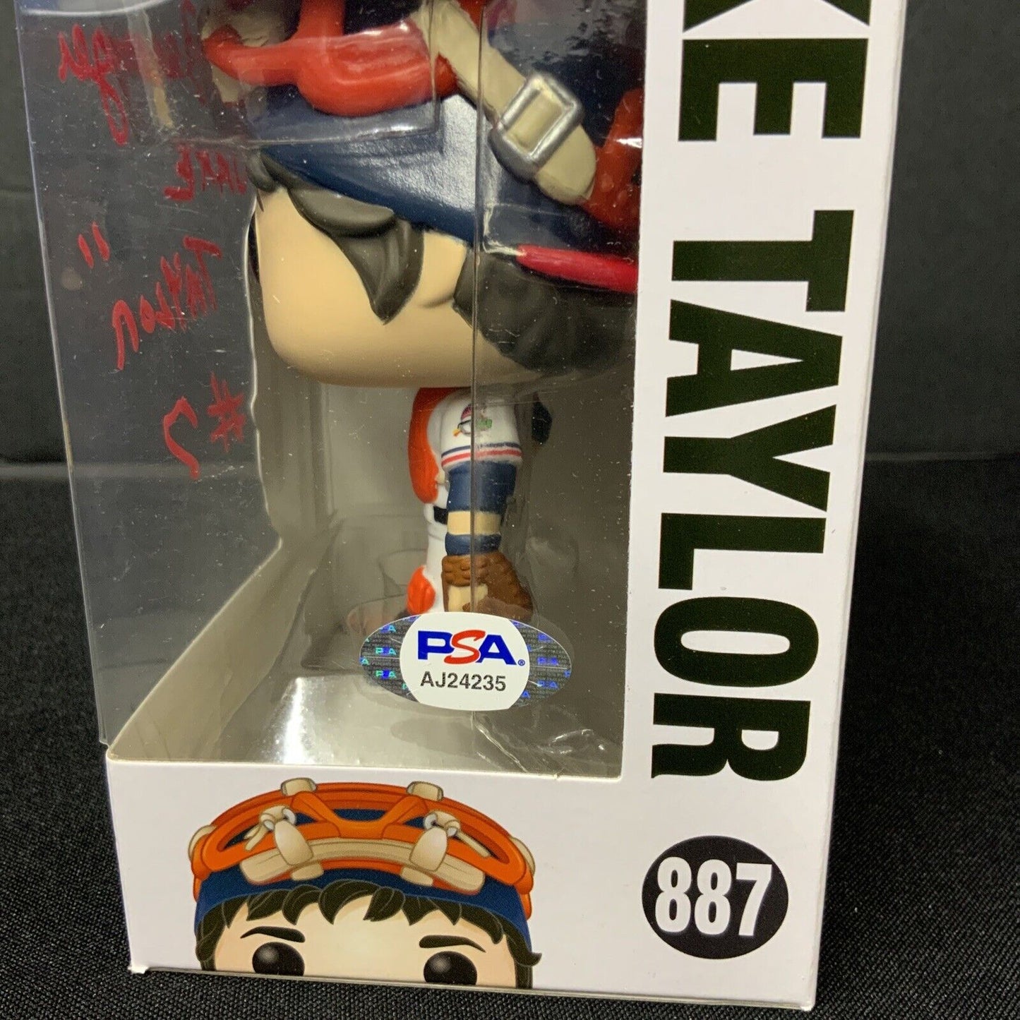 TOM BERENGER SIGNED "JAKE TAYLOR" MAJOR LEAGUE FUNKO POP #887 PSA AJ24235