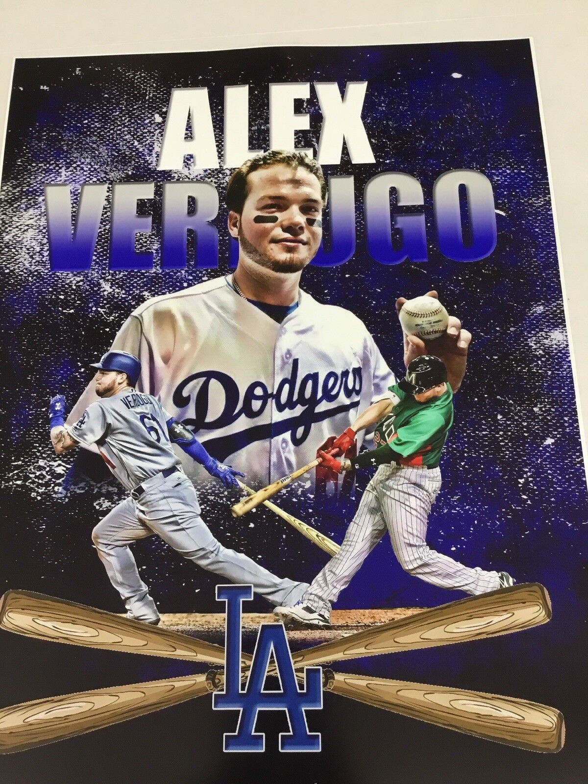 ALEX VERDUGO DODGERS TOP PROSPECT MEXICO SIGNED HUGE 20X30 RARE EDIT PHOTO BAS 1