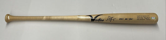 CHRIS TAYLOR DODGERS SIGNED VICTUS MODEL BLONDE BAT "2021 ALL STAR" PSA 1C01226