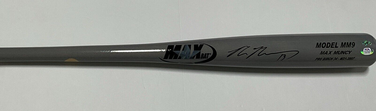 MAX MUNCY DODGERS WS CHAMPION SIGNED MAXBAT MM9 GAME MODEL BAT PSA 1C01743