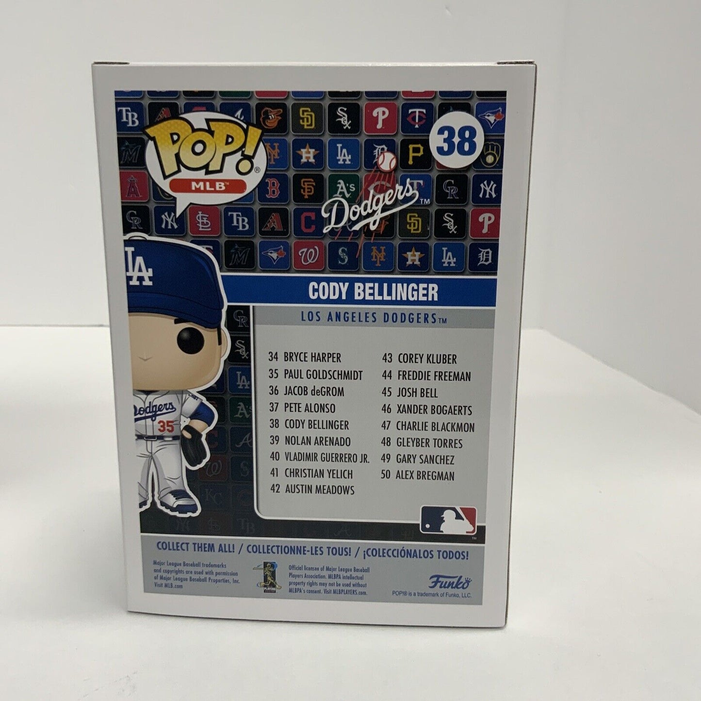 CODY BELLINGER SIGNED LOS ANGELES DODGERS WS CHAMP FUNKO POP 38 BECKETT AC09927