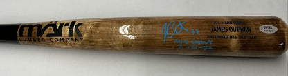 JAMES OUTMAN DODGERS SIGNED MARK LUMBER MODEL BAT "MLB DEBUT 7-31-22 PSA RG51313