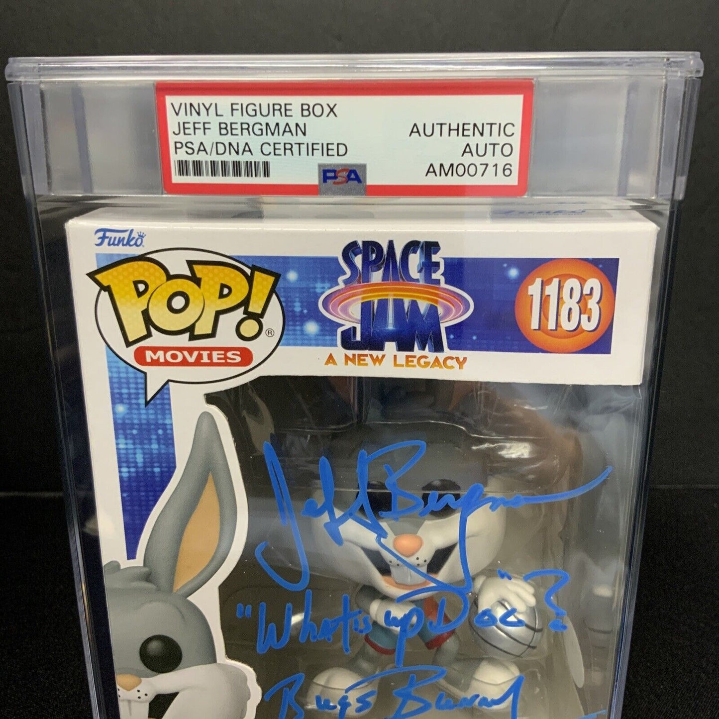 JEFF BERGMAN SIGNED SPACE JAM BUGS BUNNY FUNKO POP #1183 PSA SLABBED AM00716