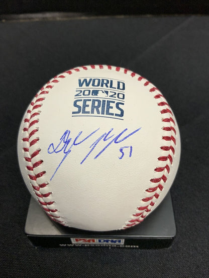 2020 WS CHAMP DYLAN FLORO DODGERS SIGNED 2020 WORLD SERIES BASEBALL PSA COA