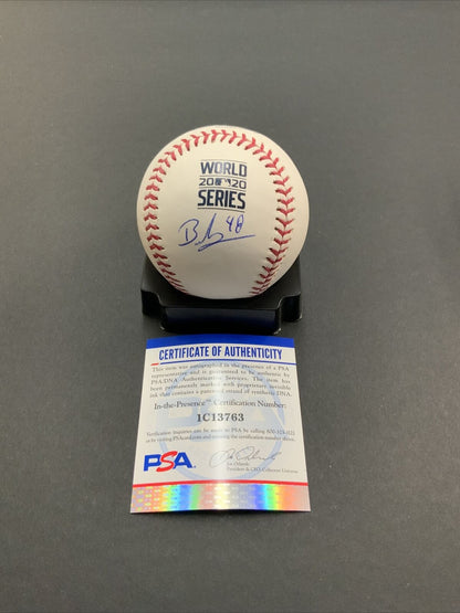 BRUSDAR GRATEROL DODGERS SIGNED 2020 WORLD SERIES BASEBALL PSA WITNESS COA