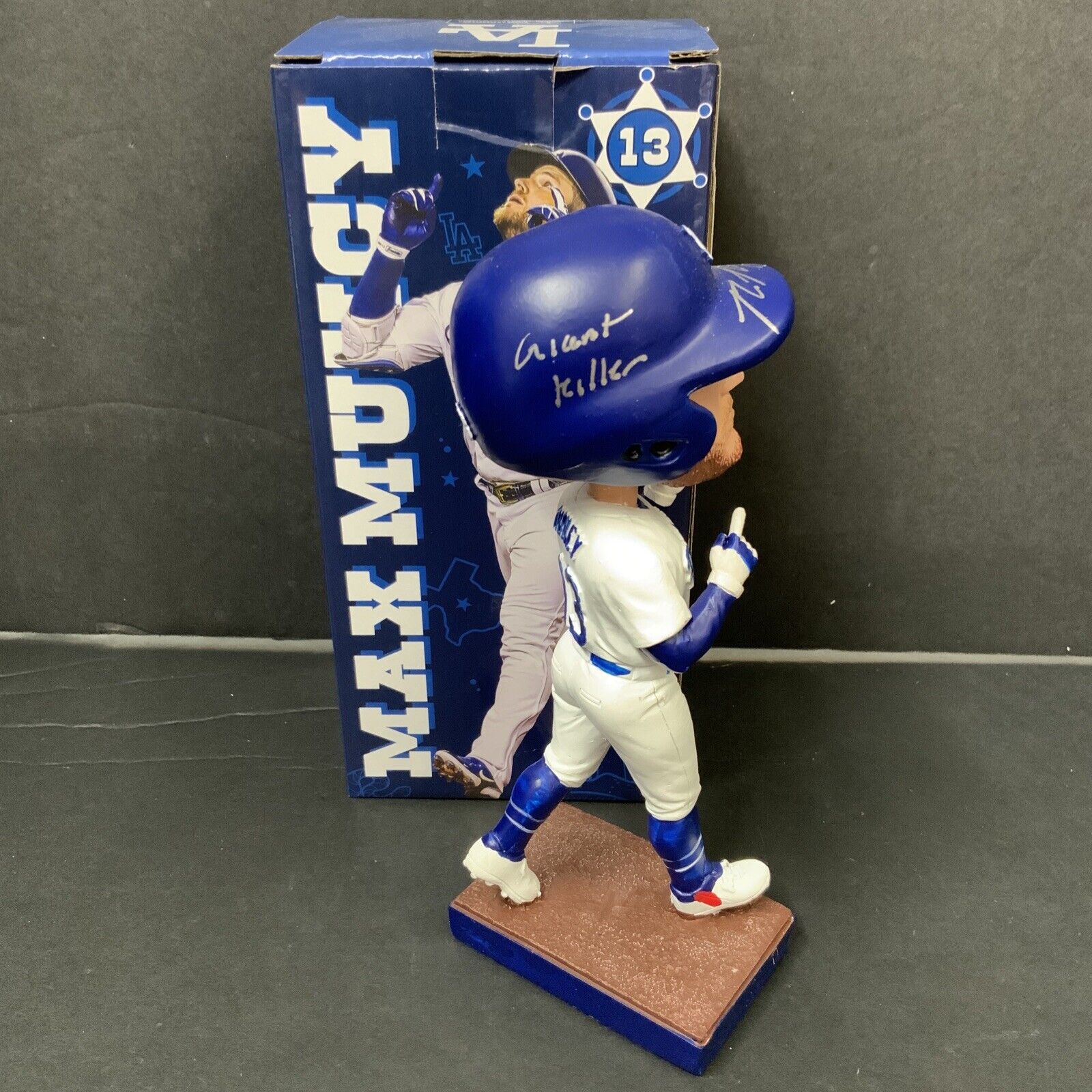 MAX MUNCY DODGERS SIGNED 2022 BOBBLEHEAD "GIANT KILLER" INSCRIPTION BAS WZ79293