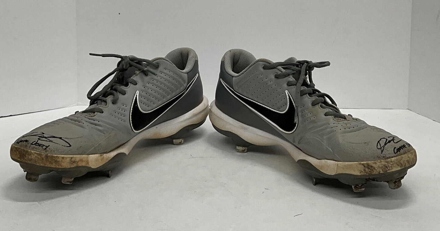 DIEGO CARTAYA DODGERS #1 PROSPECT SIGNED GAME USED NIKE CLEATS BAS BH019512/13