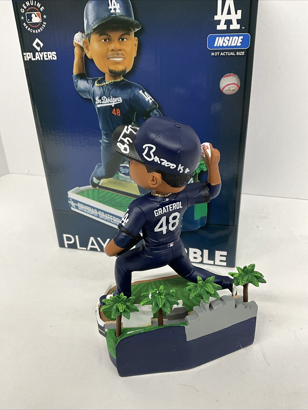 BRUSDAR GRATEROL SIGNED DODGERS FOCO CITY CONNECT BOBBLEHEAD BAZOOKA PSA 3C24584