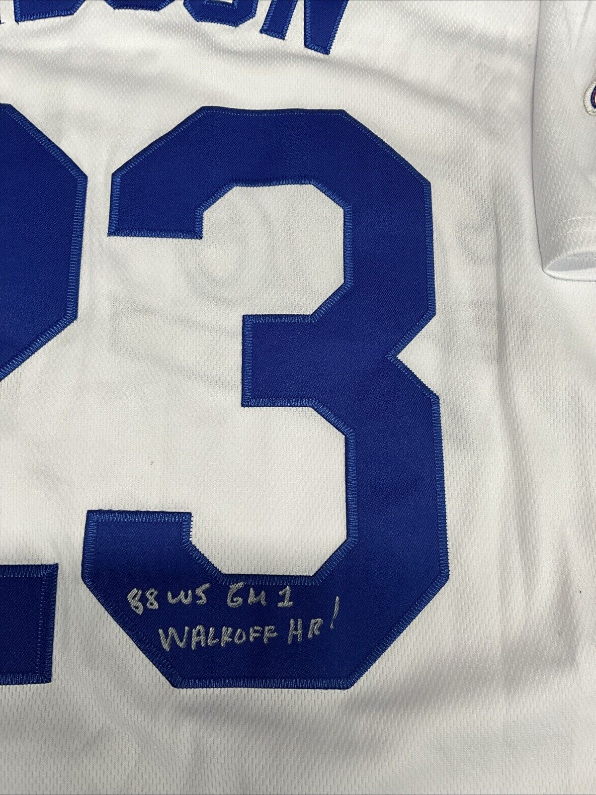 KIRK GIBSON SIGNED DODGERS 88 WS JERSEY "88 WS GM 1 WALK OFF HR! INS PSA 2C69608