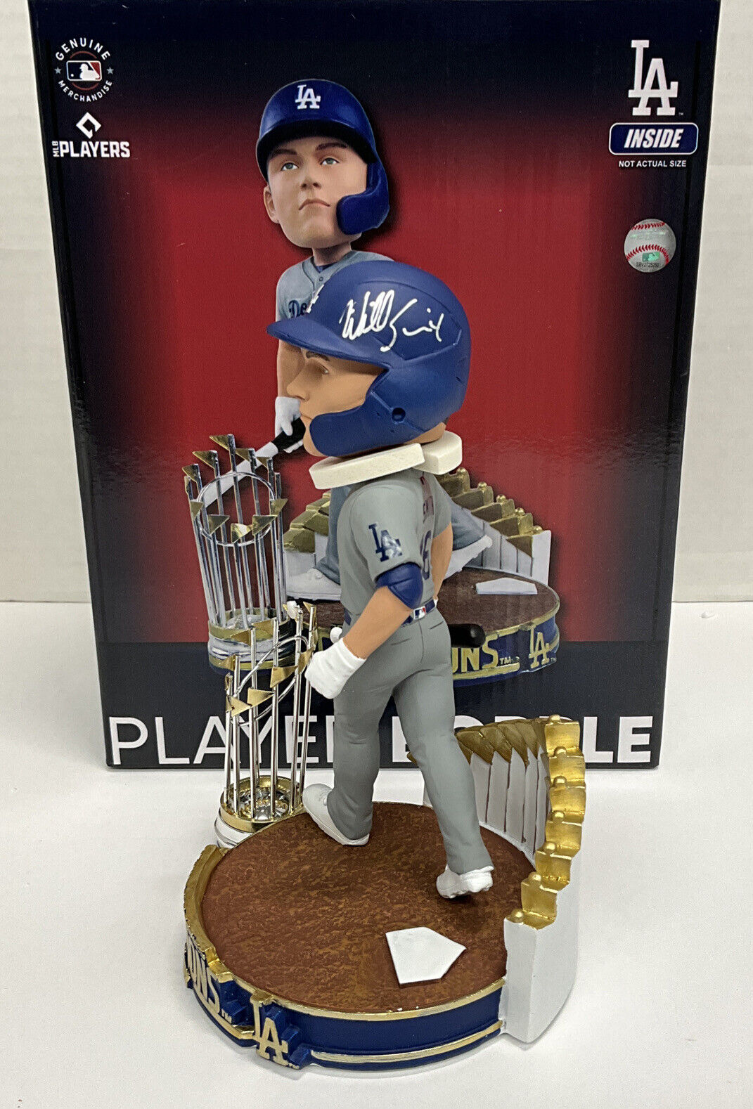 WILL SMITH DODGERS SIGNED FOCO 2020 WORLD SERIES LE #/400 BOBBLEHEAD BAS WW31079