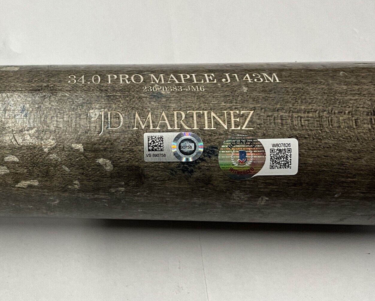 JD MARTINEZ DODGERS GAME USED OLD HICKORY PRO MAPLE J143M BAT "GAME USED" BAS