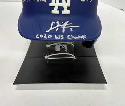 CHRIS TAYLOR CT3 SIGNED DODGERS FULL SIZE HELMET 3 INSCRIPTIONS PSA 1C01614