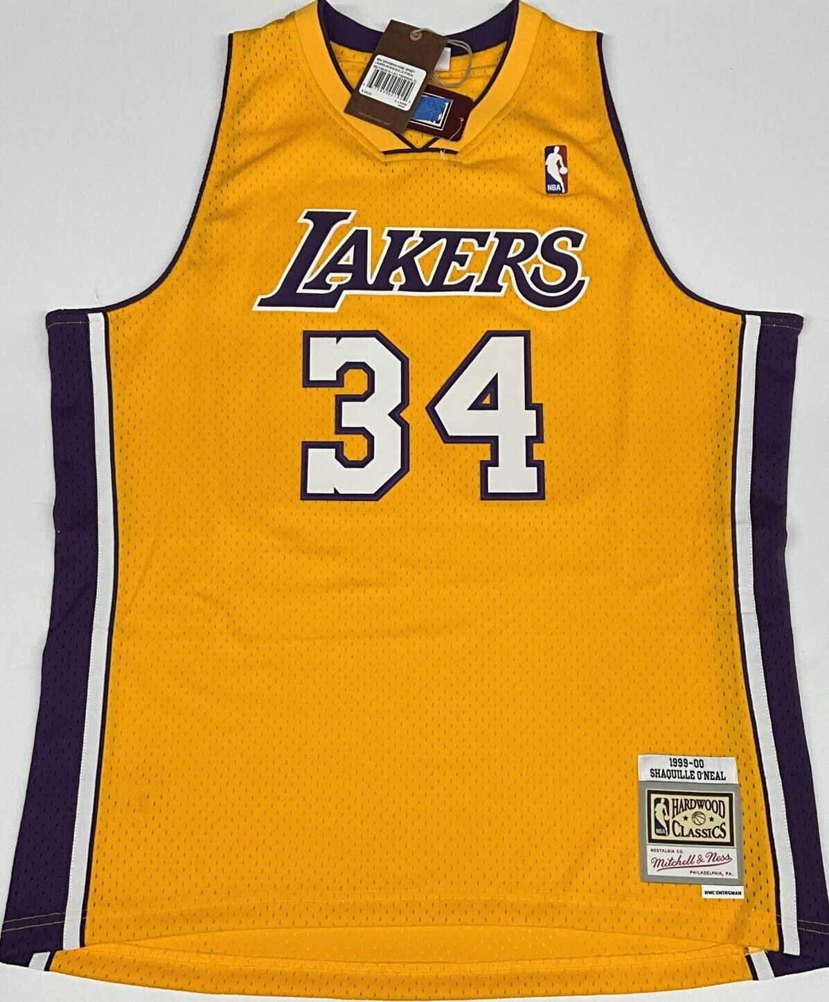 SHAQUILLE O'NEAL SIGNED LOS ANGELES LAKERS MITCHELL & NESS JERSEY BAS 1W489285