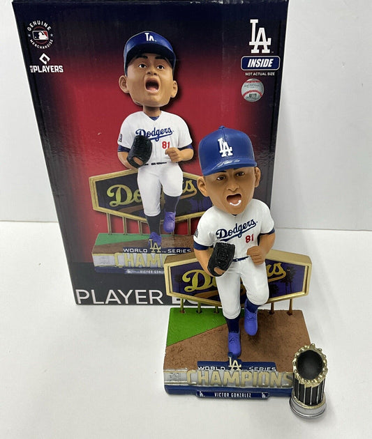 VICTOR GONZALEZ DODGERS SIGNED WS FOCO BOBBLEHEAD "HECHO EN MEXICO" PSA 2C88328