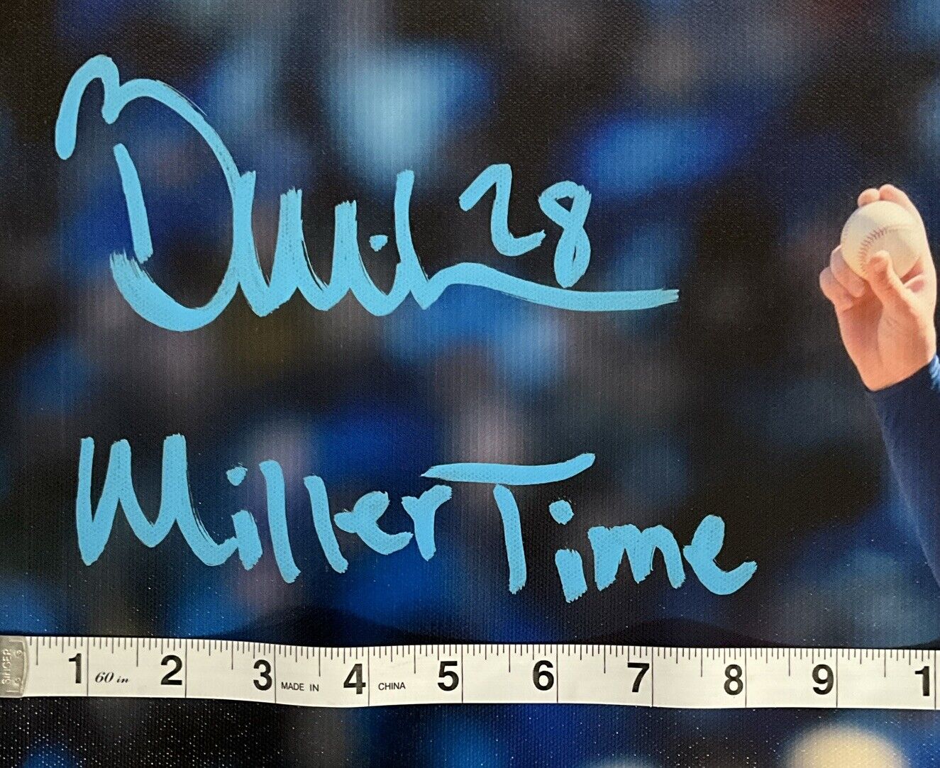 15/28 BOBBY MILLER DODGERS SIGNED 20X30 CANVAS PRINT "MILLER TIME" BECKETT ITP